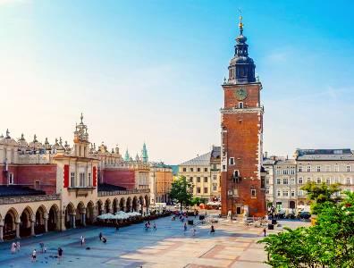 Krakow Market Square Tower Town Hall