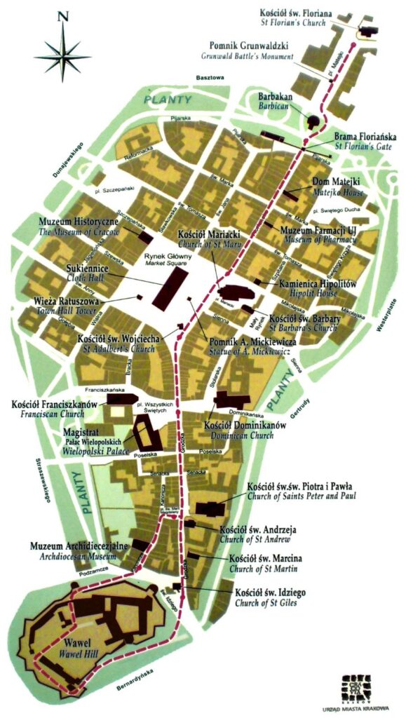 Krakow Old Town Map