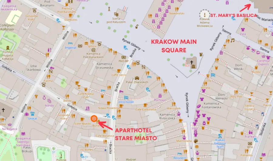 Aparthotel Stare Miasto Krakow Location