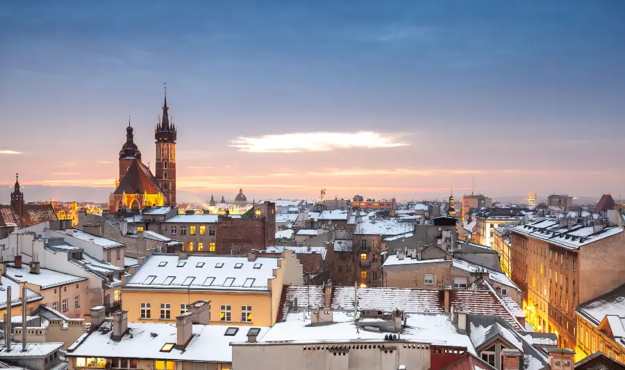 Krakow in Winter with Snow - Krakow Weather - Krakow Climate
