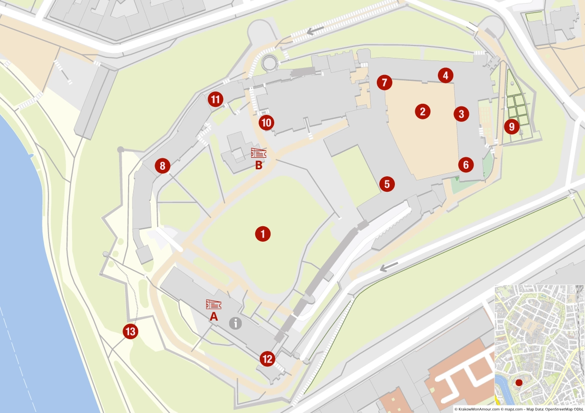 Wawel Castle Map Krakow